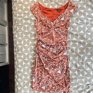 Medium length dress with a unique tribal print